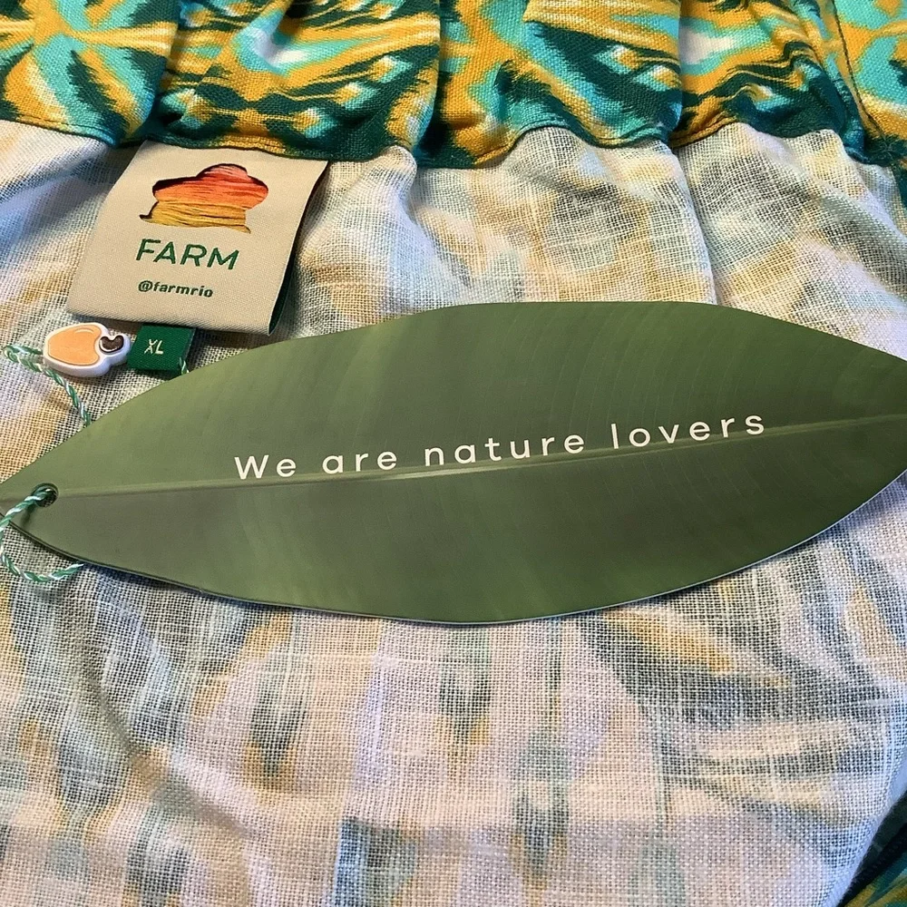 FARM RIO Blue/Greens & Cream Beads Tropical Tapestry Linen Halter Maxi Sundress - Picture 15 of 16